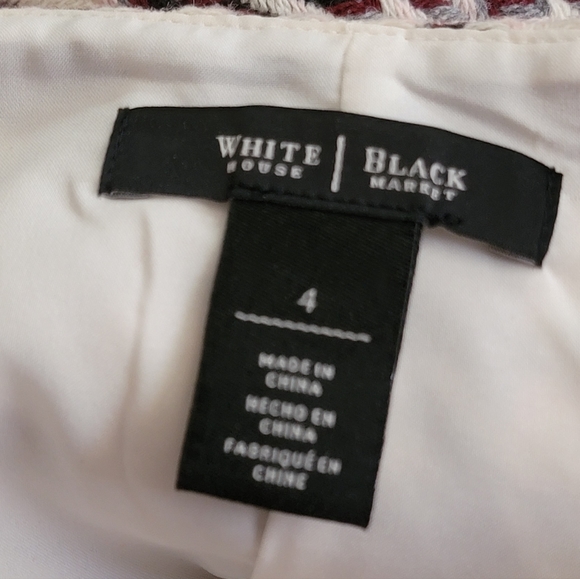 White House Black Market Wool Houndstooth Side Zipper Career Work Mini Skirt 4 - Picture 10 of 11